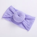 Soft nylon infant headband in light purple with donut knot design for baby girls - 19 Purple