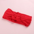 Bandeau bébé en nylon rouge doux avec un large nœud tressé pour protéger les oreilles - Rouge