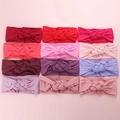 Lot de 12 bandeaux souples en nylon pour bébé en tons rose et violet avec nœuds torsadés - Couleur Aléatoire