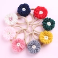 Lot de 8 bandeaux bébé avec fleurs en crochet faites main dans des couleurs variées - Multicolore