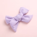 Détail d'un nœud papillon violet en coton et lin avec texture de tissu délicate - Violet