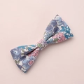 Haarspange mit floralem Baumwollschleifenmuster für Mädchen in Rosa und Blau - Blaues Blumenmuster