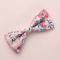 Barrette à cheveux à nœud en coton imprimé floral pour filles aux motifs élégants - Rouge Rose Floral
