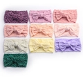 Soft nylon baby headbands with large Swiss dot bows in ten various pastel colors - Random Mixed Colors