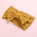 Knitted ginger yellow bow headband for infants with high-elastic jacquard cable pattern - Ginger Yellow