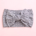 Diadema suave gris para bebé con lunares blancos y un gran lazo decorativo - Gris