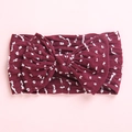 Diadema de nylon suave para bebé con gran lazo burdeos y patrón de lunares blancos - Burdeos