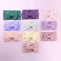 Set di 10 fasce per neonati colorate in nylon con grande fiocco a pois - Colore Casuale