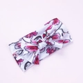 Bohemian floral print baby headband with bow detail on soft pink background - Morning Glory