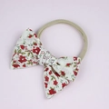Floral print bow baby headband with soft elastic nylon band for newborn girls - Red Tie-Dye Print