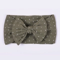 Fascia per neonati verde oliva con pois bianchi e un grande fiocco in nylon - Verde militare