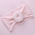 Soft light pink baby headband with wide donut knot design for infants and toddlers - Light Pink