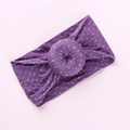 Detail of soft purple baby headband with white polka dots and donut knot style - Light Purple