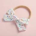 Fascia per neonati con fiocco in cotone a pois colorati ed elastico in nylon morbido - Pois arcobaleno