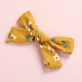 Floral print cotton bow hair clip in yellow with sweet pattern for girls - Hair Bow / Autumn Yellow Floral