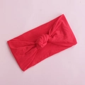 Soft nylon bright red knotted baby headband with a wide-brim design for infants - Bright Red (12)