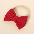 Bandeau bébé en nylon souple avec un nœud en velours côtelé rouge vif pour nourrissons - Carte de Couleur 32 Écarlate