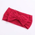 Soft nylon baby headband featuring a large vibrant red bow for infant girls - Dark Red