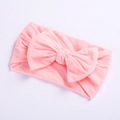 Super soft light pink nylon headband with a large cute bow for baby girls and infants - Light Pink