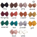 Vue détaillée de 14 couleurs pour bandeaux bébé en nylon côtelé avec des nœuds - Morandi Multicolor (22)
