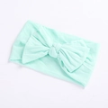 Soft mint green nylon bow headband for baby girls with high elastic knit fabric - Emerald Green