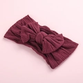 Fascia per neonati in nylon jacquard con grande fiocco a trecce rosso bordeaux - Borgogna