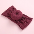 Bandeau bébé bordeaux en maille torsadée avec nœud donut et tissu élastique doux - Bordeaux