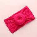 Elastic rose red jacquard headband with a donut knot for baby girls and infants - Rose Red