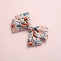 Blumendruck Haarschleife für Mädchen mit elegantem orange-gelben Blumenmuster Dekor - Stil 2 Orangefarbene Blume