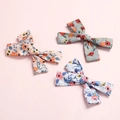 3-teiliges Set florale Haarspangen für Mädchen in Beige, Blau und Navy-Baumwolle - Stil 1 Gemischt Blumig