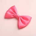 Detail shot of a pink satin bow hair clip with a smooth silky texture and fine stitching - Light Pink (12)