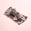 Baby headband with giant tie-dye bow in dark grey and brown marble pattern - Dark Gray Beige Tie-dye Style (10)