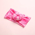 Tie-dye bohemian donut nylon headband for infants in vibrant rose pink and white - Rose Red Tie-Dye Style (5)