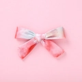 Macro detail of Bohemian tie-dye velvet bow hair clips with soft pink and blue gradients - Pink Blue Gradient Tie-Dye Style (2)