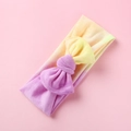 Fascia per neonati tie-dye con sfumatura giallo-viola e grande fiocco a nodo - Sfumato Giallo Viola Tie-Dye (1)