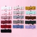 Détails de seize bandeaux pour bébé en tricot gaufré aux couleurs variées - Couleur Aléatoire