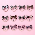 Lot de 12 chouchous nœuds en velours à imprimé léopard et zèbre pour petites filles - Couleur Aléatoire