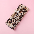 Fascia neonata con stampa leopardata e fiocco centrale su sfondo rosa soffice - Leopardo Classico (11)