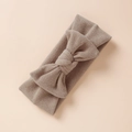 Fascia invernale per neonati con fiocco in finto cashmere marrone terra caldo - caffè