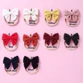 Lot de 10 bandeaux pour bébé en nylon coloré avec nœud en coton gaufré épais - Couleurs Mixtes Aléatoires