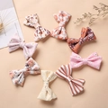 Barrettes à cheveux en coton floral pour bébés filles en divers motifs mignons - Multicolore