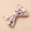 Detailed close-up of floral print bow hair clip with vintage yellow flower pattern - Cream White Floral Style (4)