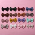 Lot de 16 barrettes à nœuds en tissu tricoté gaufré pour filles aux couleurs variées - 10*6 cm / Couleurs Mélangées Aléatoires