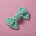Nœud de cheveux tricoté vert menthe pour filles avec texture élégante en maille ajourée - 10*6 cm / Vert menthe