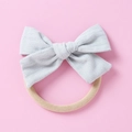Bandeau bébé en coton bleu clair avec nœud doux et élastique en nylon sans couture - Vert Pâle