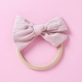 Bandeau bébé avec nœud en coton mauve et élastique en nylon doux pour nourrisson - Rose Brun