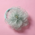 Detailed close-up of mint green 3D chiffon mesh flower headband for baby girls - Verdant