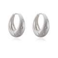 Orecchini a cerchio minimalisti in argento opaco con zirconi e placcatura in oro 18K - Argento