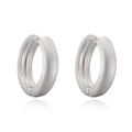 Elegantes pendientes de aro anchos con acabado de metal cepillado bañado en oro 18K - Plateado