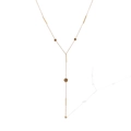 Elegante gouden Y-vormige roestvrijstalen ketting met holle rooshangers en lange kwastjes - Ketting